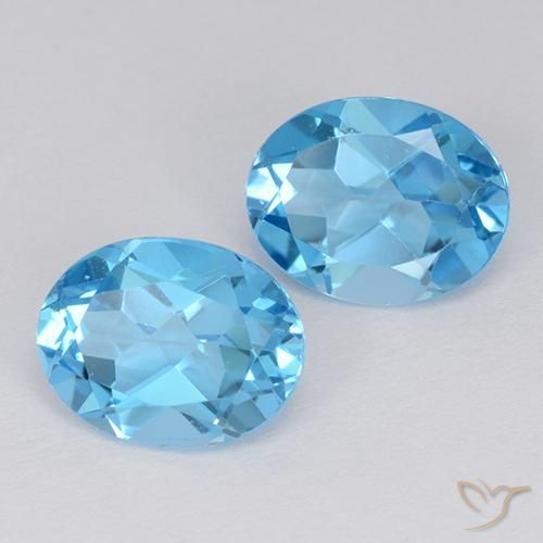 Pedras preciosas de Topázio Azul Suíço natural de 4.26 ct, oval, VVS-VS