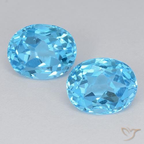 Pedras preciosas de Topázio Céu azul natural de 5.51 ct, Corte Oval, VVS-VS
