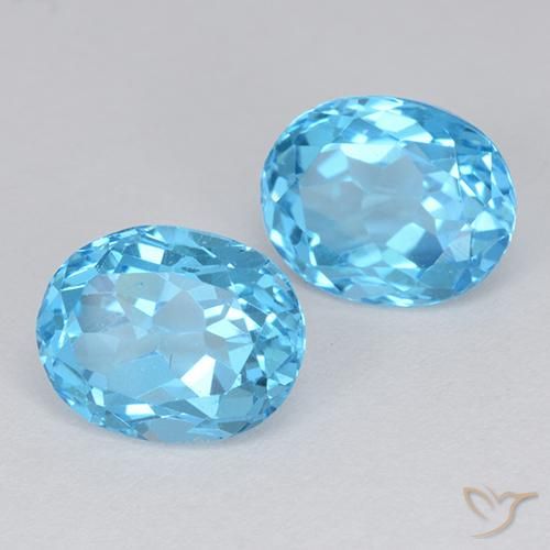 Pedras preciosas de Topázio Céu azul natural de 5.51 ct, Corte Oval, VVS-VS