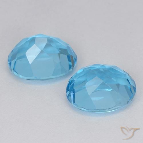 Pedras preciosas de Topázio Céu azul natural de 5.51 ct, Corte Oval, VVS-VS