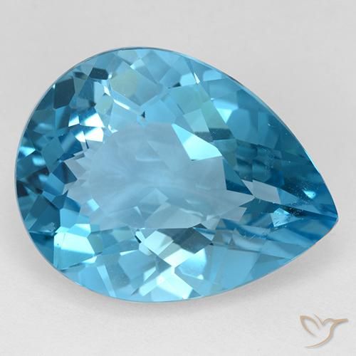 30.91ct Natural Azul Suíço Topázio, Formato de pêra, VVS
