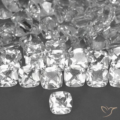 0.49ct Natural Branco Topázio, Almofada, VVS-VS