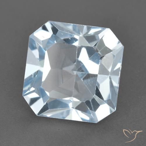 Topázio Céu azul Natural 5.79ct, Corte Octógono / Esmeralda, VVS-VS