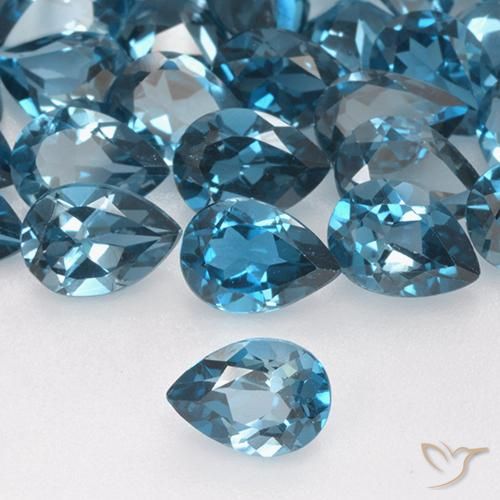 Topázio Londres Azul Natural 0.79ct, Formato de pêra, VVS-VS