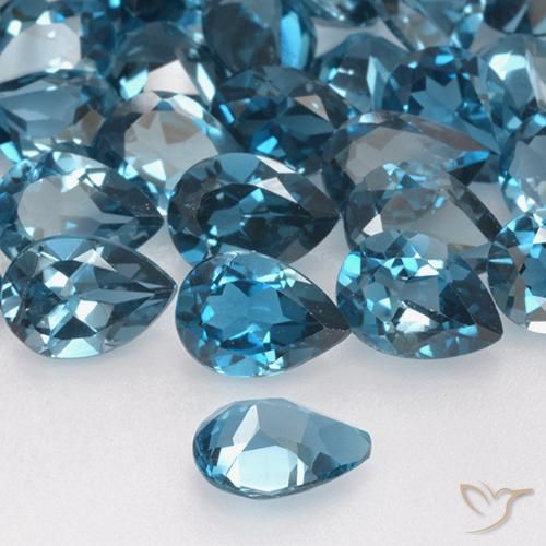 Topázio Londres Azul Natural 0.79ct, Formato de pêra, VVS-VS
