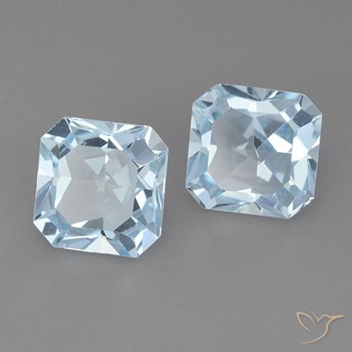 Pedras preciosas de Topázio Céu azul natural de 5.97 ct, Corte Octógono / Esmeralda, VVS