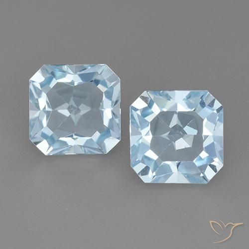 6.06ctw Natural Azul Suíço Topázio, Corte Esmeralda, VVS