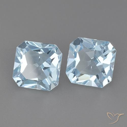 Pedras preciosas de Topázio Azul Suíço natural de 6.06 ct, Corte Octógono / Esmeralda, VVS