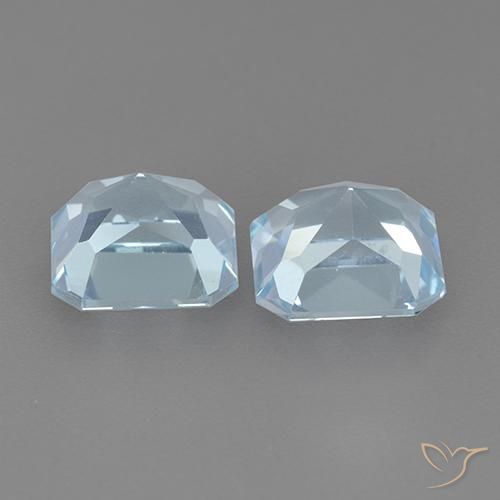 Pedras preciosas de Topázio Azul Suíço natural de 6.06 ct, Corte Octógono / Esmeralda, VVS