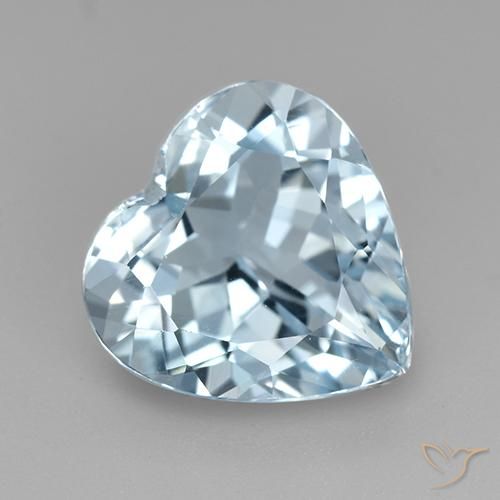 3.92ct Natural Céu azul Topázio, Coração, VVS-VS