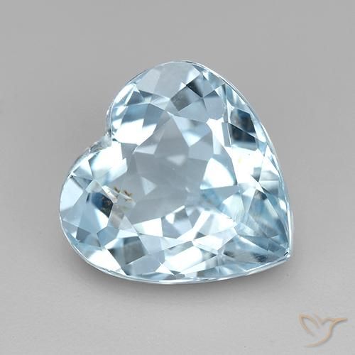 4.34ct Natural Céu azul Topázio, Coração, VVS-VS