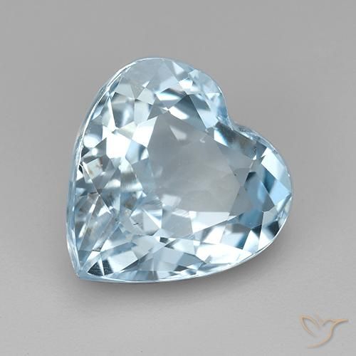 Topázio Céu azul Natural 4.34ct, Coração, VVS-VS