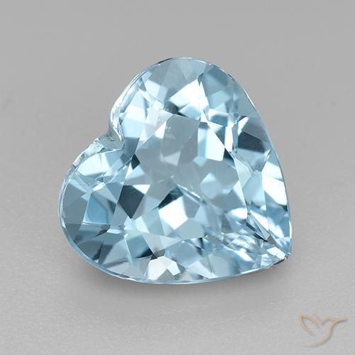 4.06ct Natural Céu azul Topázio, Coração, VVS-VS