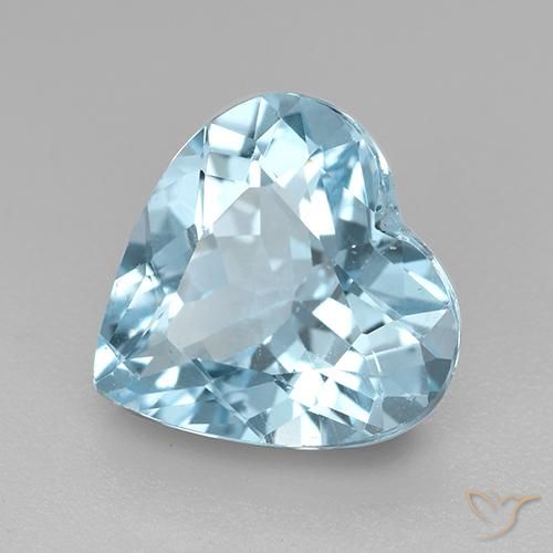 Topázio Céu azul Natural 3.84ct, Coração, VVS-VS