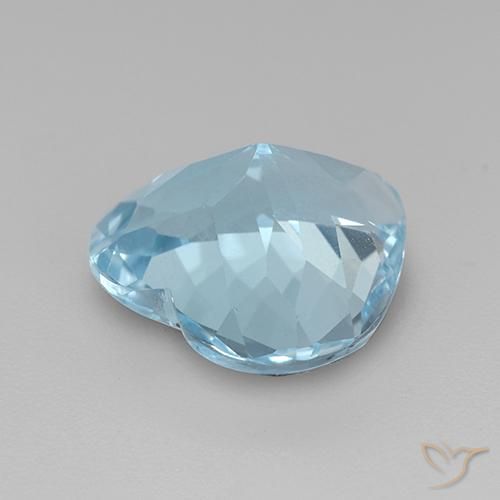 Topázio Céu azul Natural 3.84ct, Coração, VVS-VS
