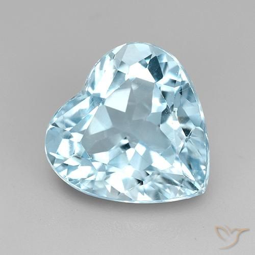 4.28ct Natural Céu azul Topázio, Coração, VVS-VS