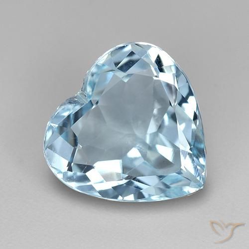 3.81ct Natural Céu azul Topázio, Coração, VVS-VS
