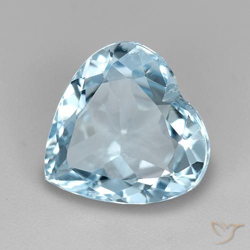 Topázio Céu azul Natural 3.81ct, Coração, VVS-VS