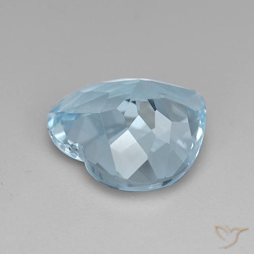 Topázio Céu azul Natural 3.81ct, Coração, VVS-VS