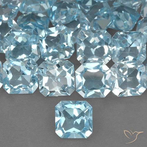 3.04ct Natural Céu azul Topázio, Corte Esmeralda, VVS-VS