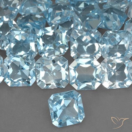 Topázio Céu azul Natural 3.04ct, Corte Octógono / Esmeralda, VVS-VS