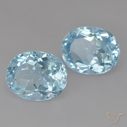 Pedras preciosas de Topázio Céu azul natural de 6.89 ct, oval, VVS-VS