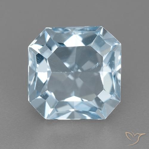 3.27ct Natural Céu azul Topázio, Corte Esmeralda, VVS-VS