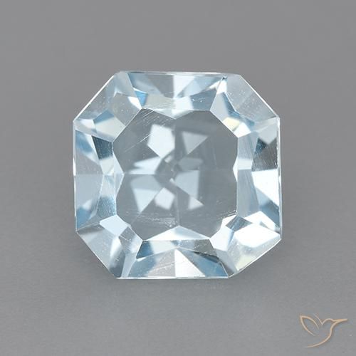 2.38ct Natural Céu azul Topázio, Corte Esmeralda, VVS-VS