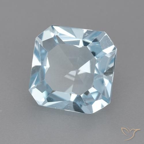Topázio Céu azul Natural 2.67ct, Corte Octógono / Esmeralda, VVS