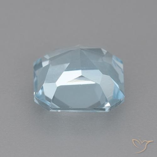 Topázio Céu azul Natural 2.67ct, Corte Octógono / Esmeralda, VVS