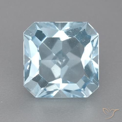 3.29ct Natural Céu azul Topázio, Corte Esmeralda, VVS-VS