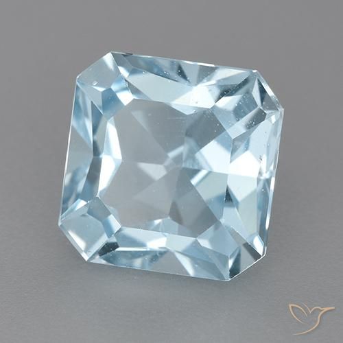Topázio Céu azul Natural 3.29ct, Corte Octógono / Esmeralda, VVS-VS