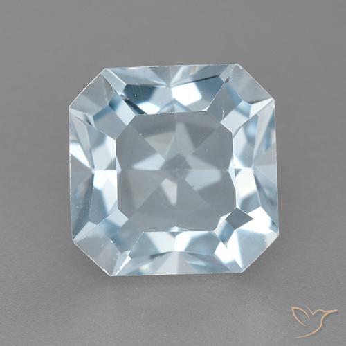 3.13ct Natural Céu azul Topázio, Corte Esmeralda, VVS-VS