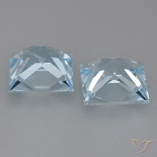 Pedras preciosas de Topázio Céu azul natural de 6.22 ct, Quadrado, VVS
