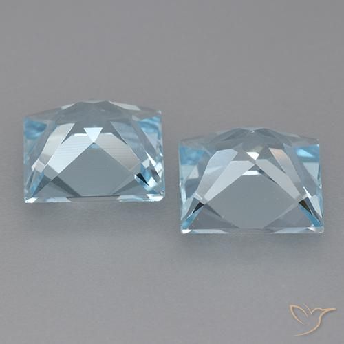 Pedras preciosas de Topázio Céu azul natural de 5.92 ct, Quadrado, VVS-VS