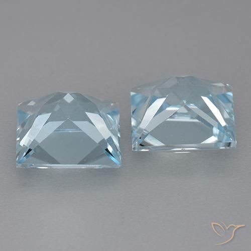 Pedras preciosas de Topázio Céu azul natural de 6.29 ct, Quadrado, VVS-VS