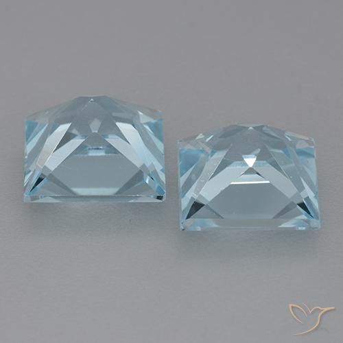 Pedras preciosas de Topázio Céu azul natural de 6.58 ct, Quadrado, VVS
