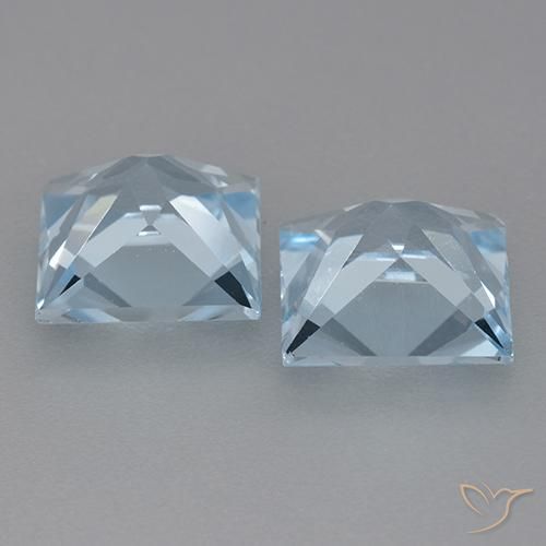 Pedras preciosas de Topázio Céu azul natural de 6.11 ct, Quadrado, VVS