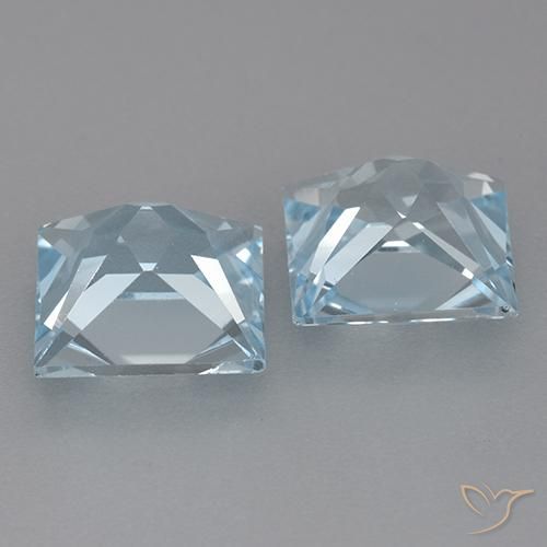 Pedras preciosas de Topázio Céu azul natural de 6.59 ct, Quadrado, VVS
