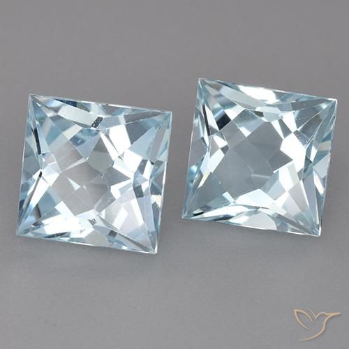 Pedras preciosas de Topázio Céu azul natural de 6.20 ct, Quadrado, VVS