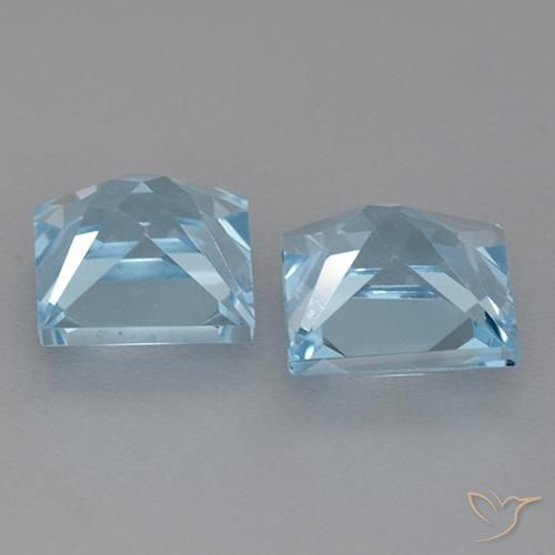 Pedras preciosas de Topázio Céu azul natural de 6.43 ct, Quadrado, VVS