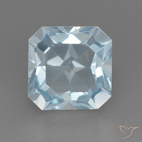 3.25ct Natural Céu azul Topázio, Corte Esmeralda, VVS