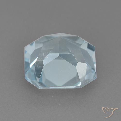 Topázio Céu azul Natural 2.88ct, Corte Octógono / Esmeralda, VVS-VS