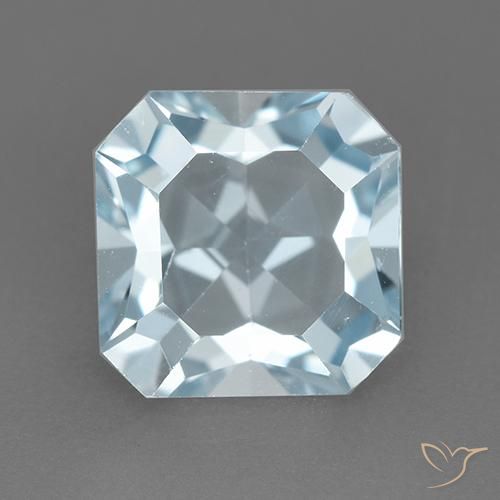 2.87ct Natural Céu azul Topázio, Corte Esmeralda, VVS
