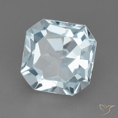 Topázio Céu azul Natural 3.14ct, Corte Octógono / Esmeralda, VVS