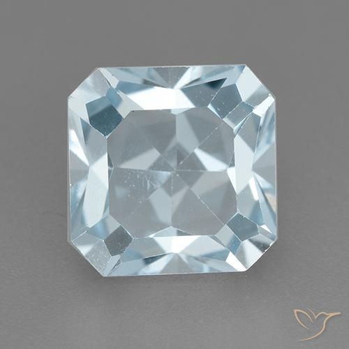 3.24ct Natural Céu azul Topázio, Corte Esmeralda, VVS-VS