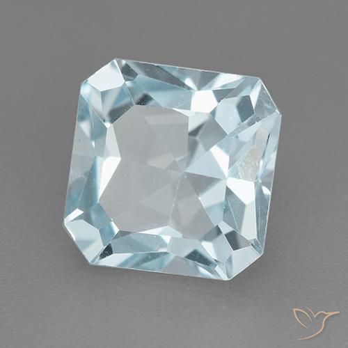 Topázio Céu azul Natural 3.24ct, Corte Octógono / Esmeralda, VVS-VS