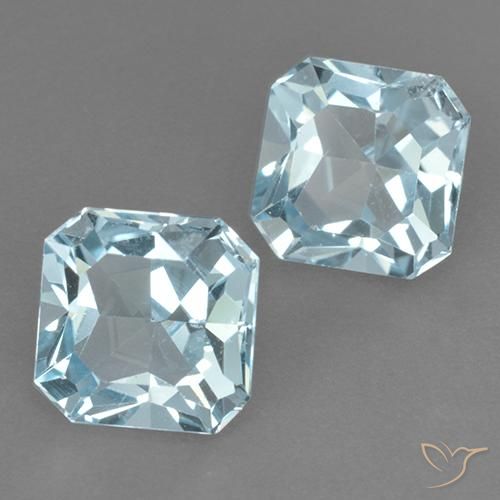 Pedras preciosas de Topázio Céu azul natural de 6.29 ct, Corte Octógono / Esmeralda, VVS-VS
