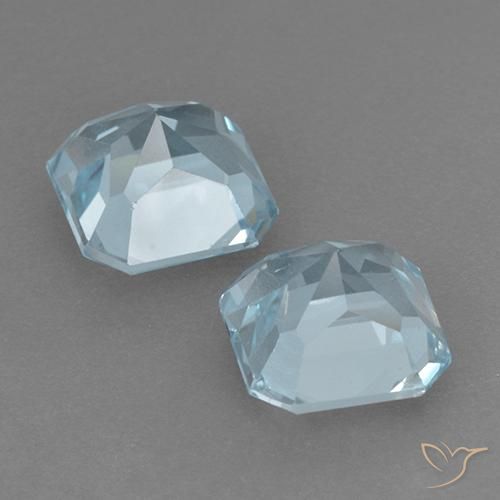 Pedras preciosas de Topázio Céu azul natural de 6.29 ct, Corte Octógono / Esmeralda, VVS-VS