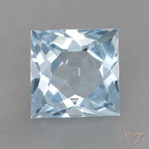 Topázio azul natural 2,89ct, quadrado, VVS-VS